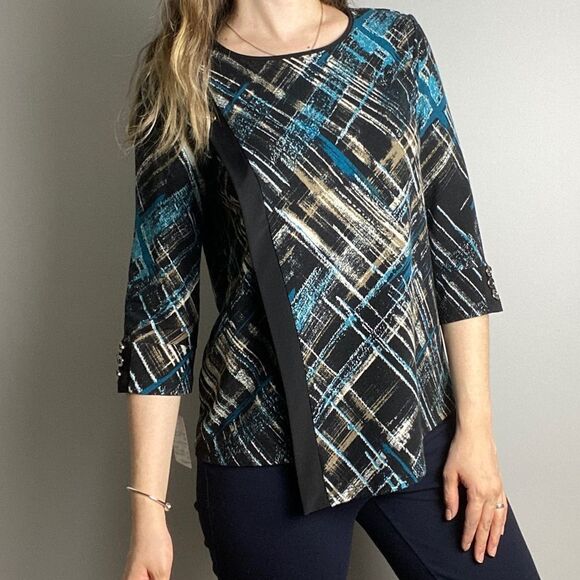 NWT 3/4 sleeve soft business casual tunic top. Loose fitting blouse long sleeve - Picture 2 of 11